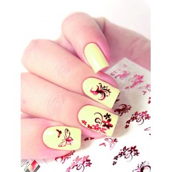 NAIL ART STICKERS. RED FLOWERS