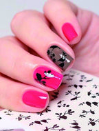 Autocollants pour nail art. oiseaux noirs