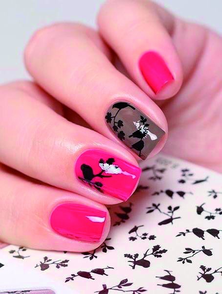 Nail Art Stickers. Black Birds