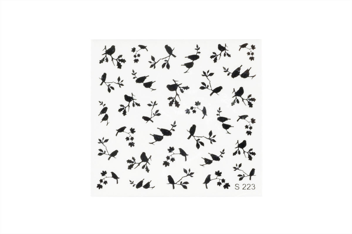 Nail Art Stickers. Black Birds