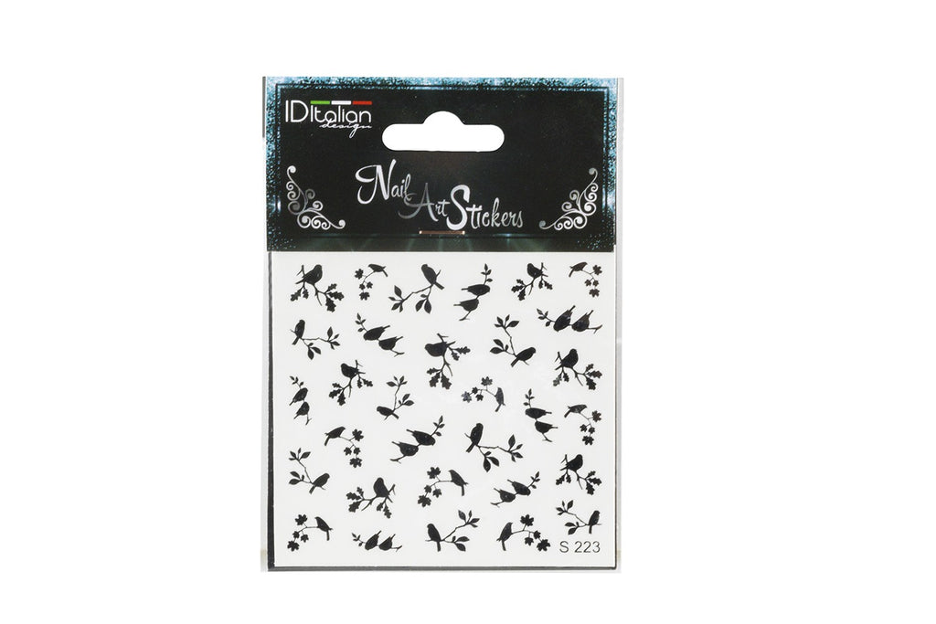 Autocollants pour nail art. oiseaux noirs
