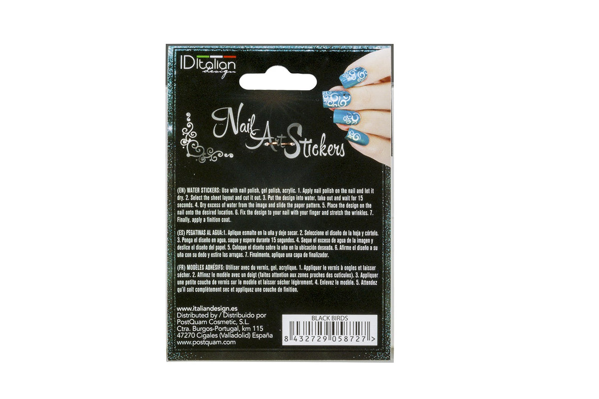 Nail Art Stickers. Black Birds