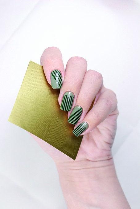 Nail Art Vinyl Mask. Silver Zebra