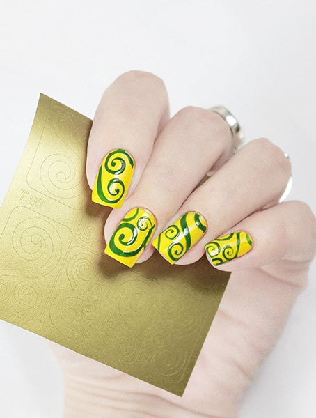 Nailart-Vinylmaske. goldene Wellen