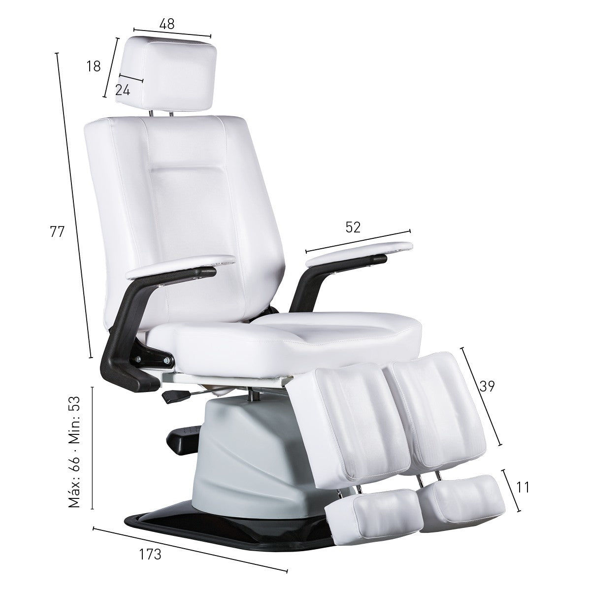 Poltrona pedicure Torino articolata bianca