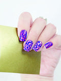 Maschera in vinile per nail art. fiori oro