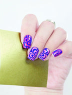 Maschera in vinile per nail art. fiori oro
