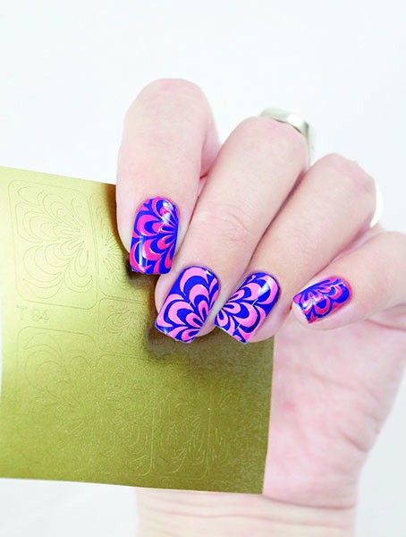 Maschera in vinile per nail art. fiori oro