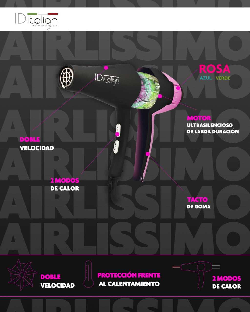 Asciugacapelli Airlissimo rosa