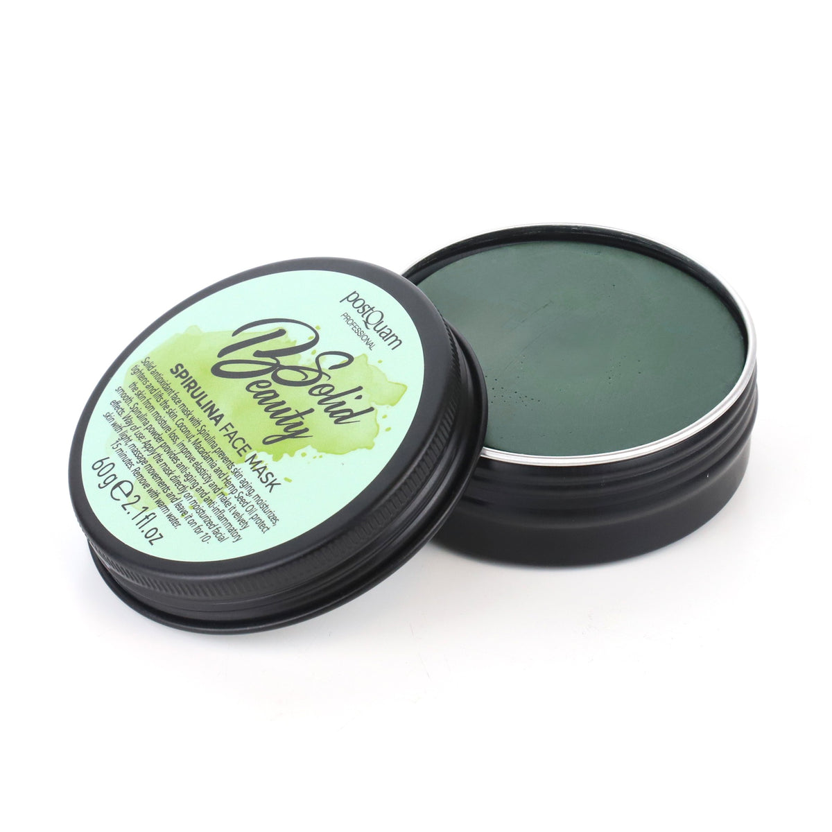 Masque visage solide à la spiruline 60 gr.