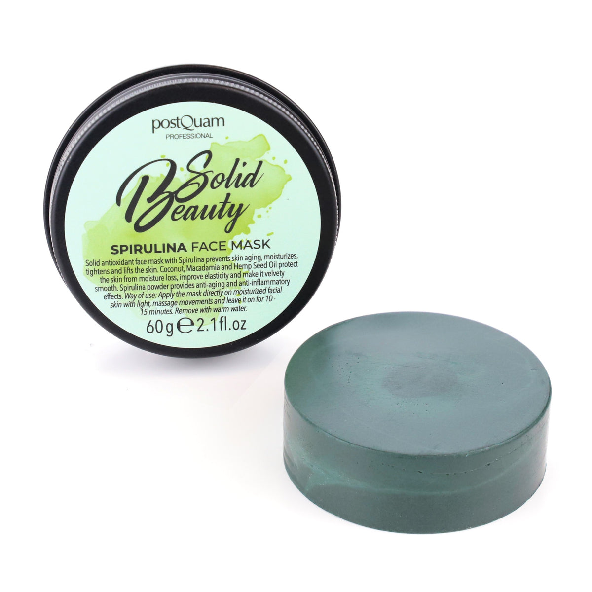 Maschera viso solida alla spirulina 60 gr.