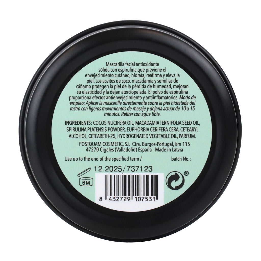Masque visage solide à la spiruline 60 gr.