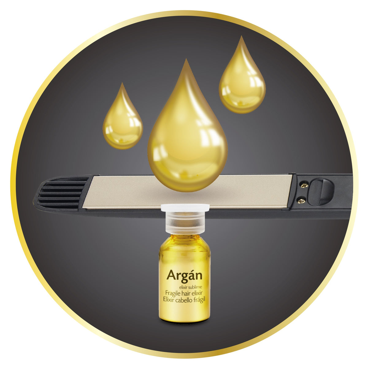 Plancha de Pelo Profesional Impregnada en Aceite de Argán