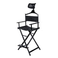 Chaise de maquillage en aluminium avec appui-tête 55x43x110