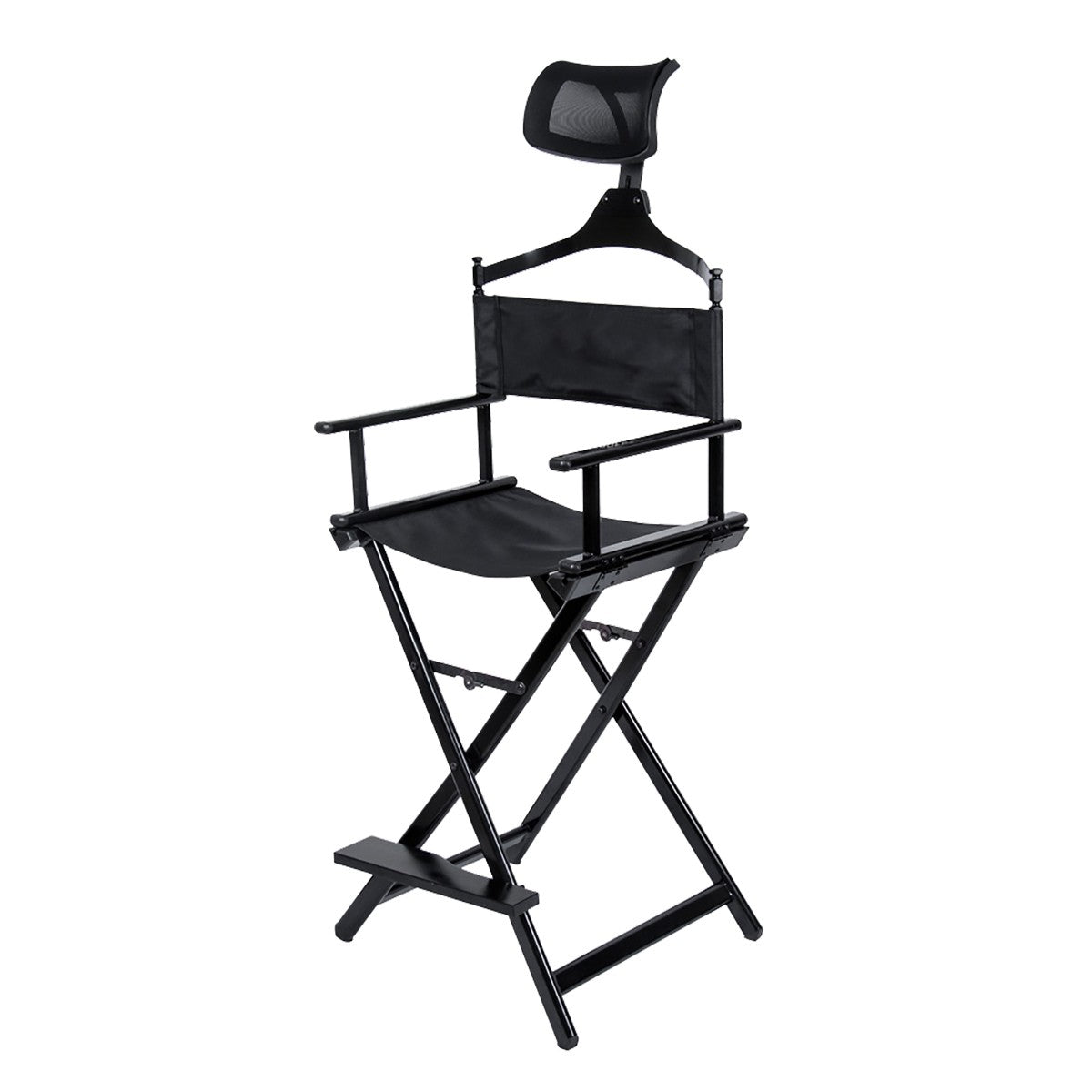 Sedia trucco in alluminio con poggiatesta 55x43x110