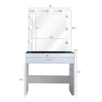 Tavolino da trucco con luce (9 lampadine)