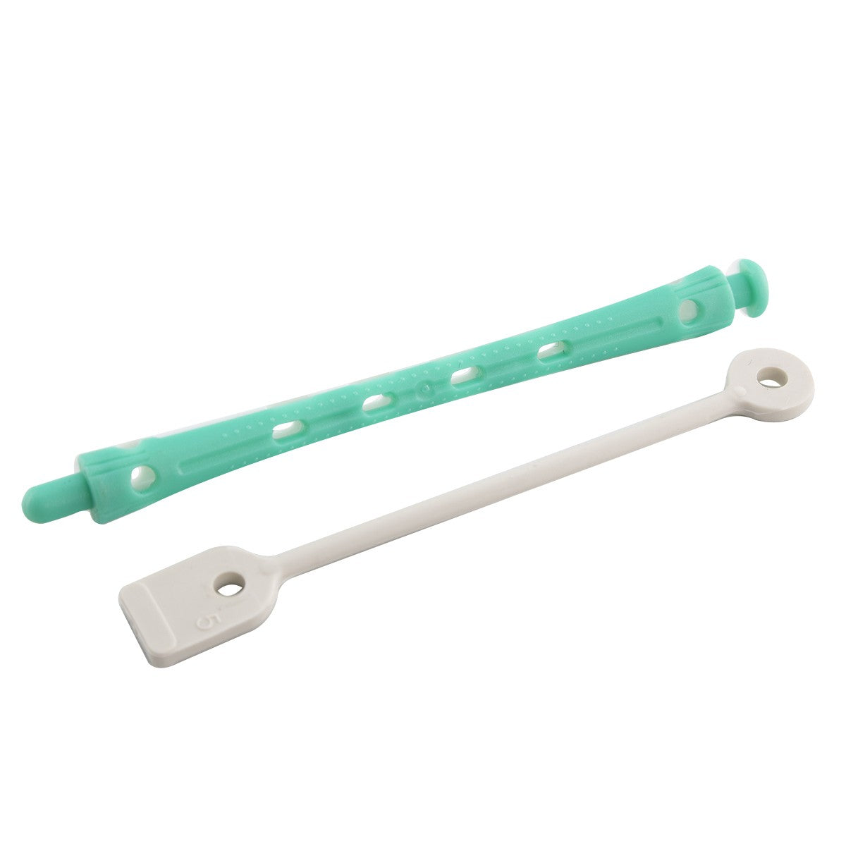 Bigudies Plástico Verde/Blanco Nº02 (12 uds) (Diam. 6x91mm)