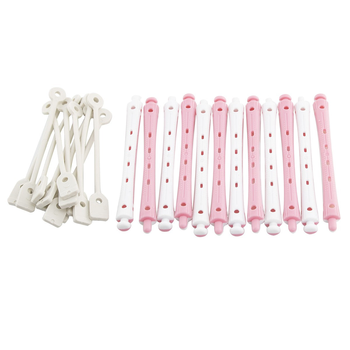 Bigudies Rosa/Blanco Nº0 (12 uds) (Diam. 7x91mm)