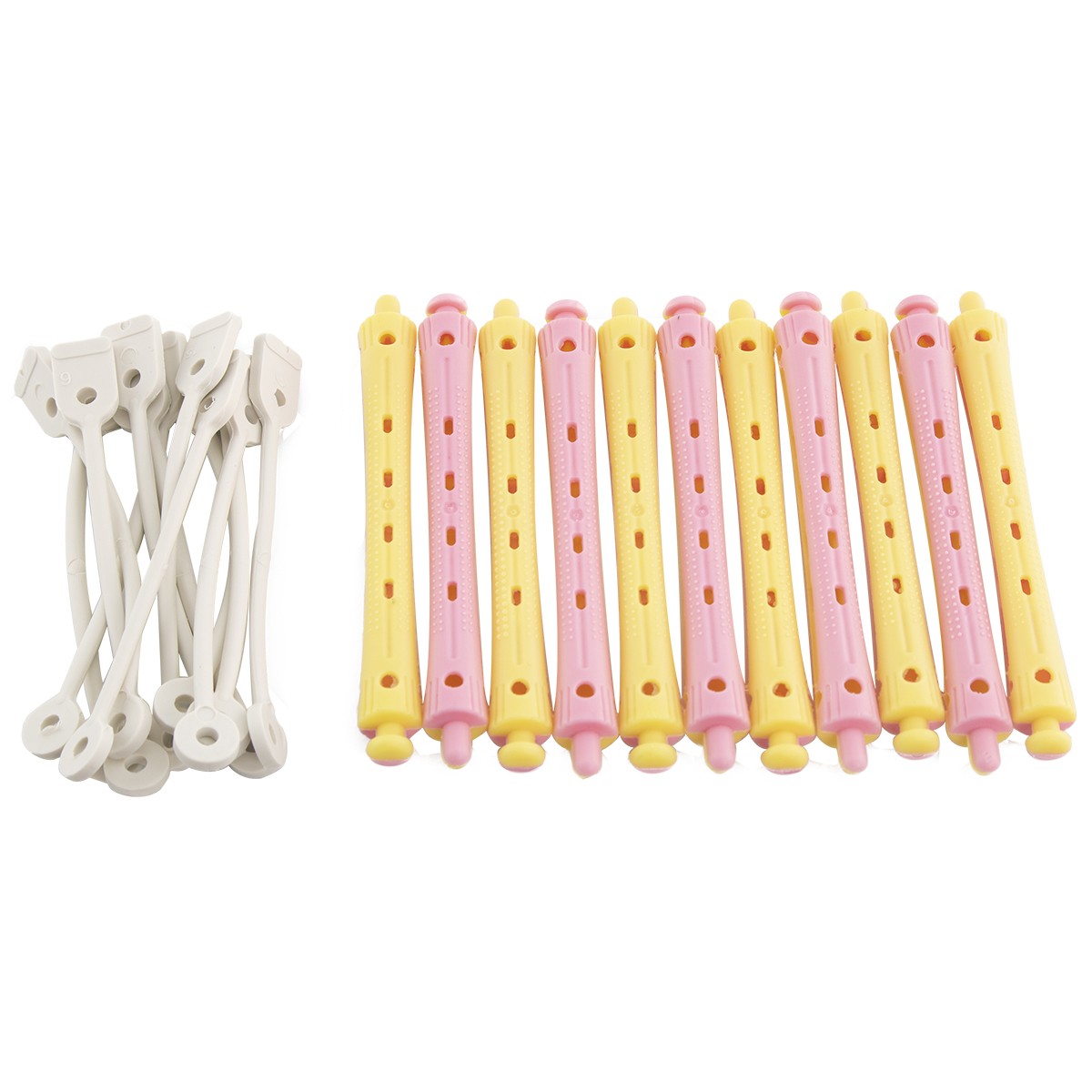 Bigudies Amarillo/Rosa Nº01(12 Uds) (Diam. 8x91mm)