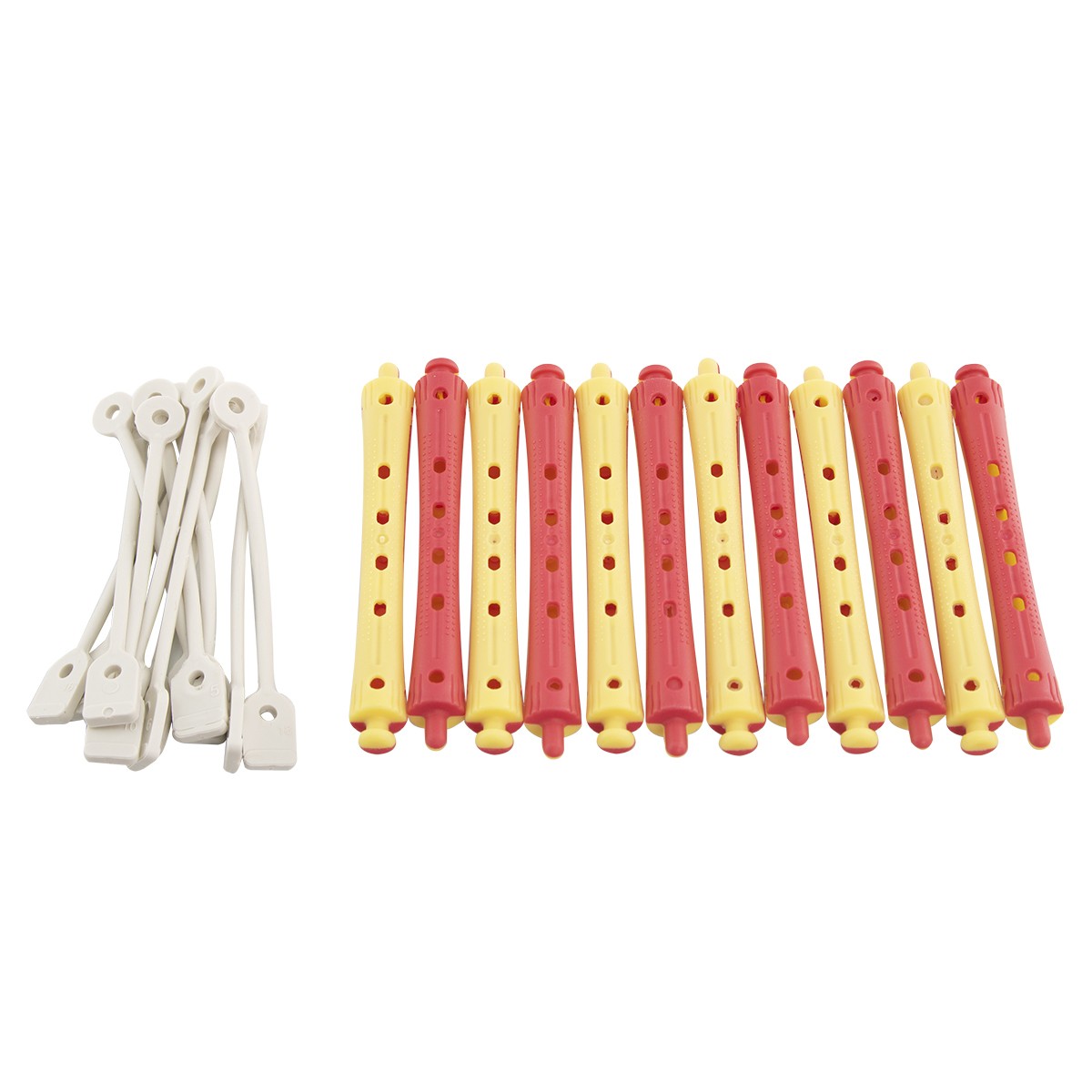 Bigudies Rojo/Amarillo Nº1 (12 uds) (Diam. 9x91mm)