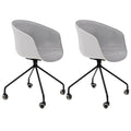 Lot de jolies chaises grises à roulettes