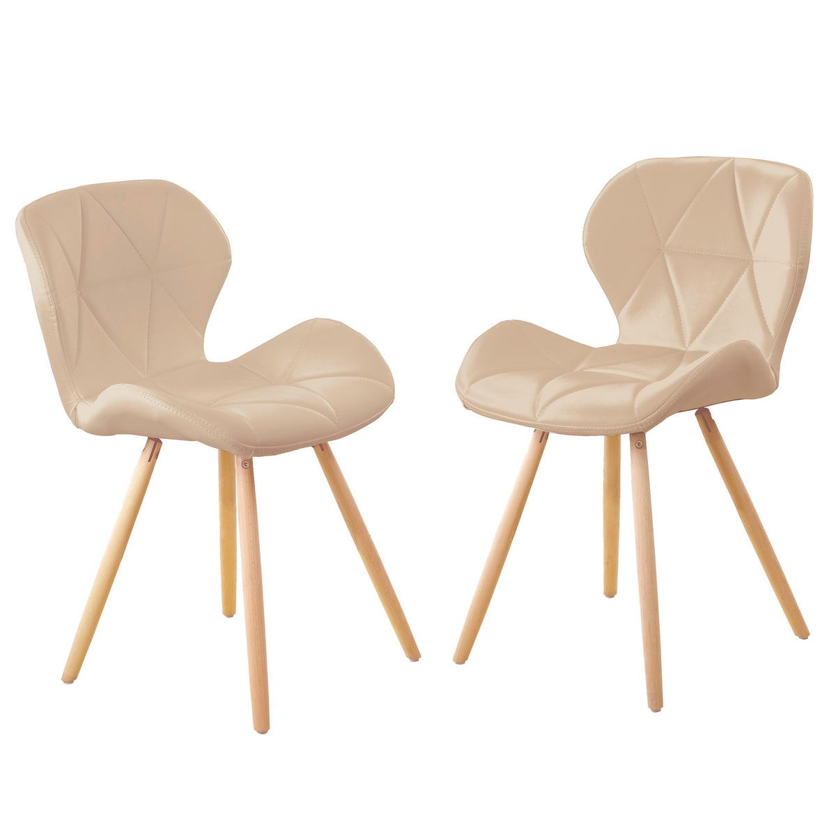 Lote Silla Eiffel Quilted Beige (54,5x53x71 - Asiento al Suelo 45,5cm)