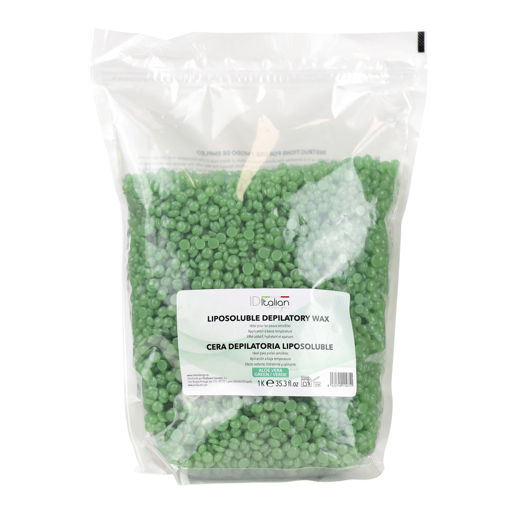 CERA DEPILATORIA IN PERLE VERDI IN SACCHETTO DA 1 KG