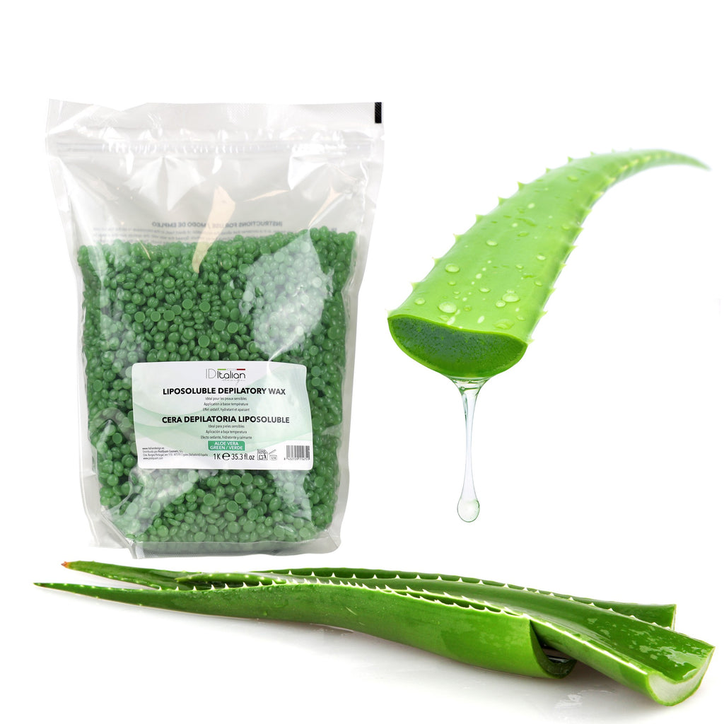 CERA DEPILATORIA IN PERLE VERDI IN SACCHETTO DA 1 KG