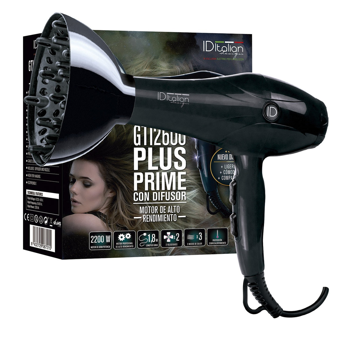 Secador GTI 2600 Plus Prime con Difusor