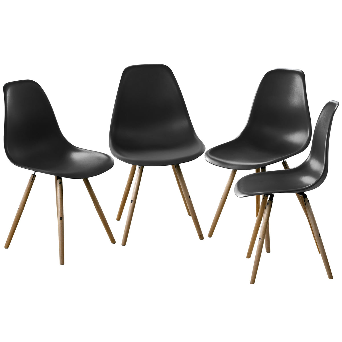 Lote Silla Eiffel Black (53x46x80 - Asiento al Suelo 45cm)