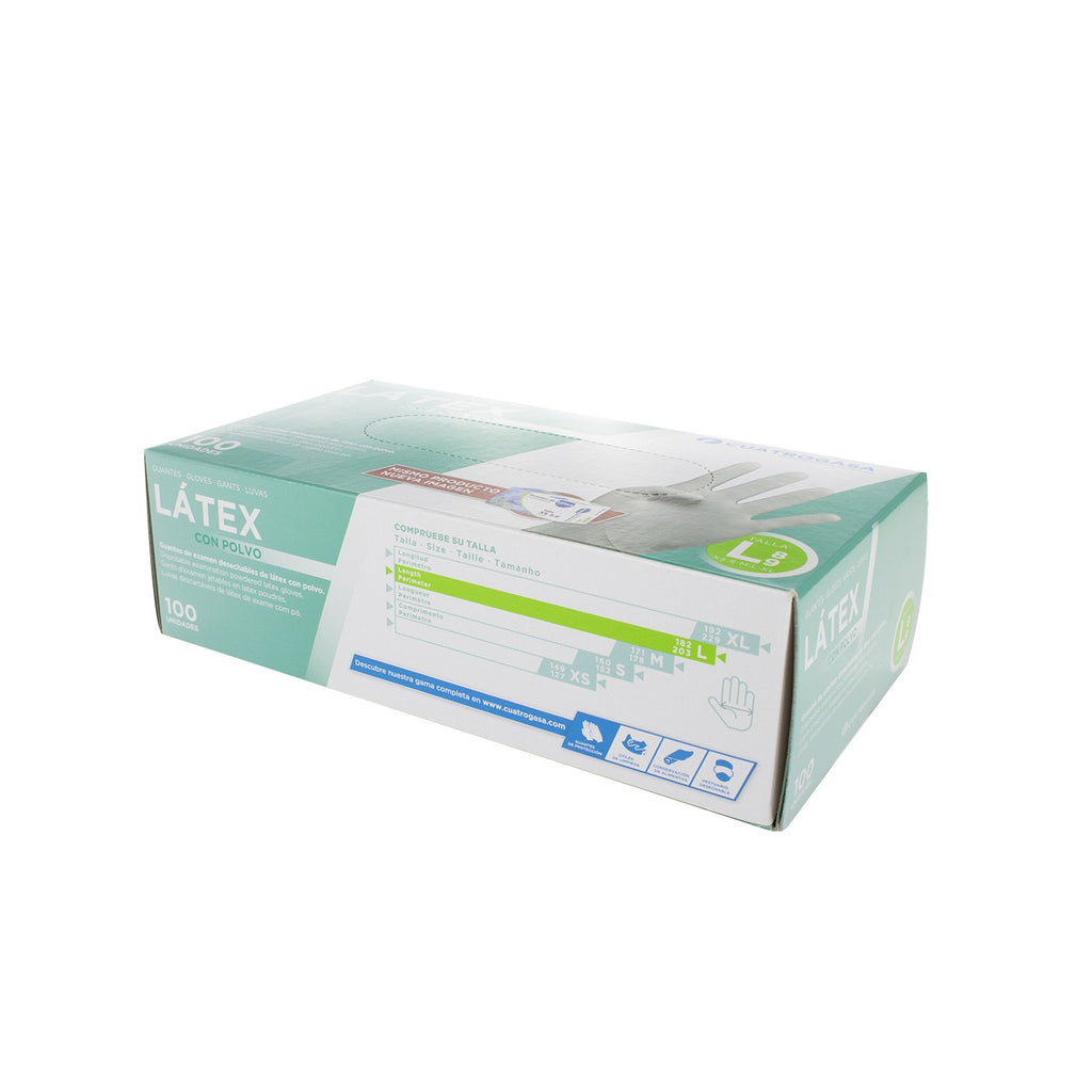 Guanti in lattice ambidestri con polvere scatola 100 pz