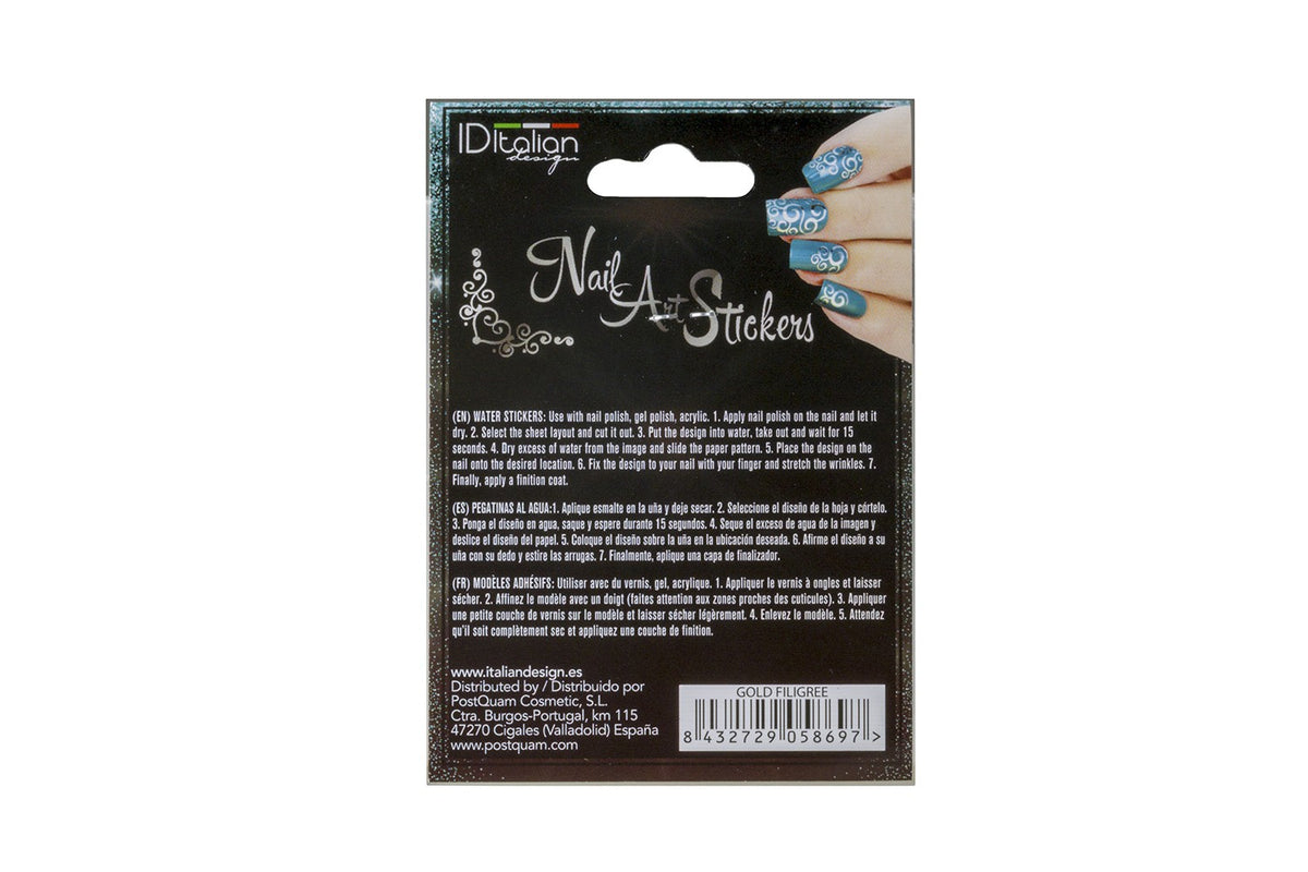 Nail Art Stickers. Gold Filigree