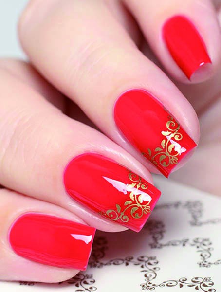 Autocollants pour nail art. filigrane marron