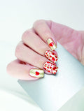 Maschera in vinile per nail art. cuori argento
