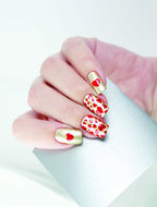Maschera in vinile per nail art. cuori argento
