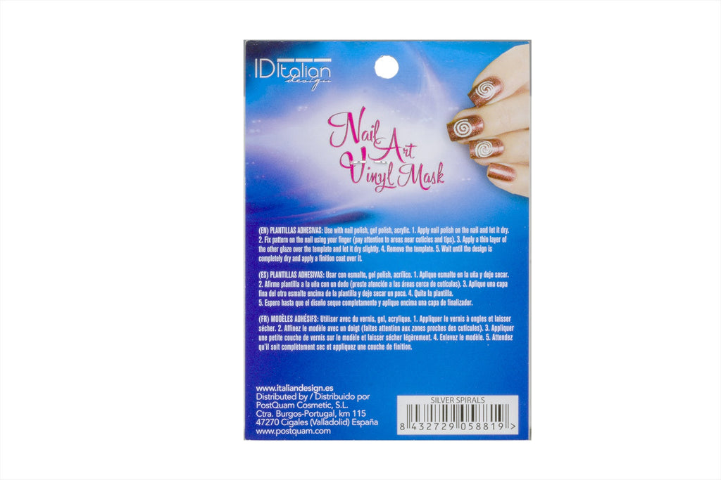 Máscara de vinil para nail art. espirais douradas