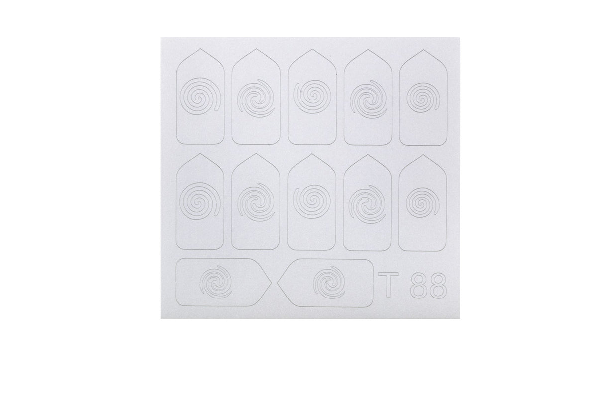 Nail Art Vinyl Mask. Gold Spirals