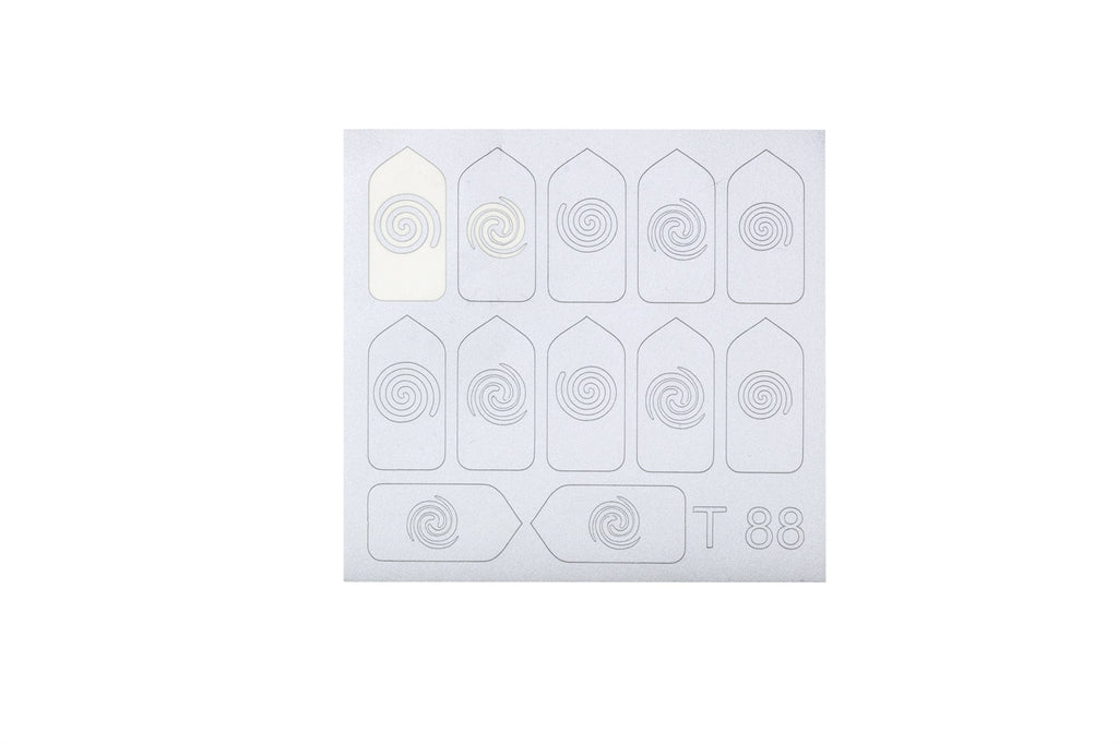 Máscara de vinil para nail art. espirais douradas