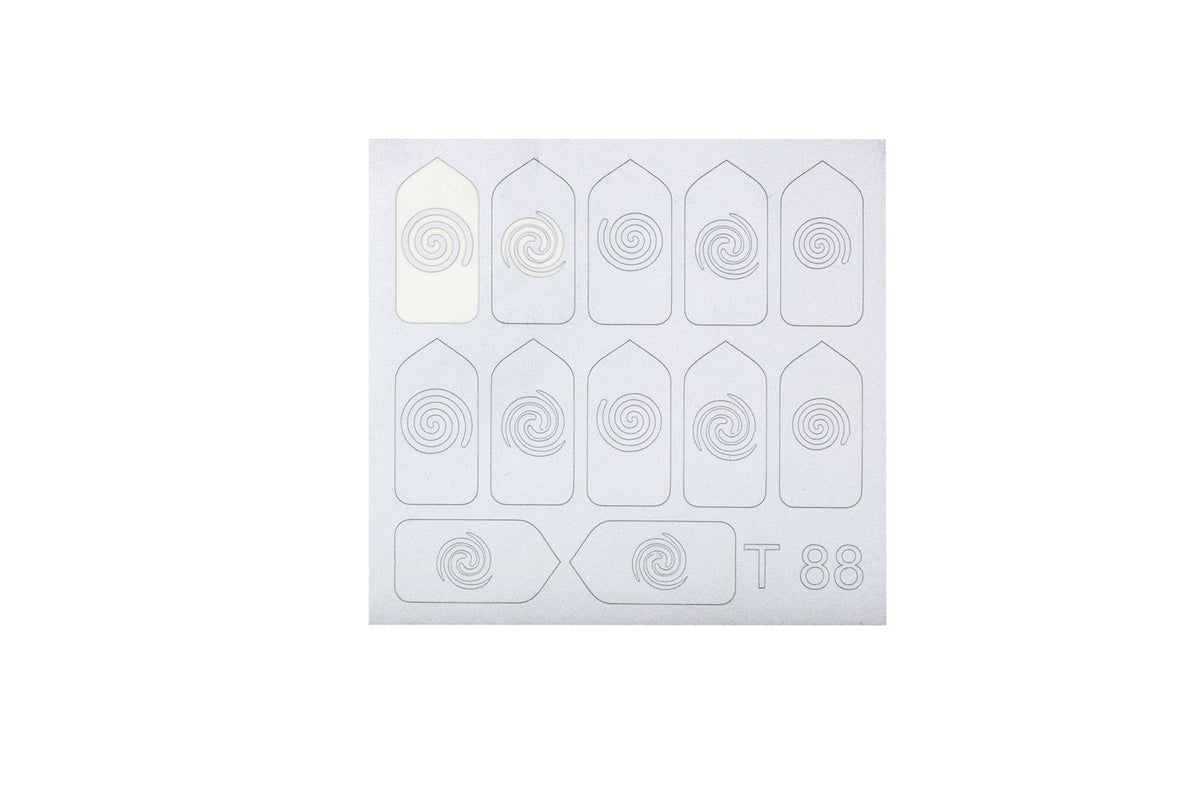 Nail Art Vinyl Mask. Gold Spirals