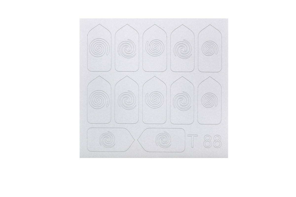 Nail Art Vinyl Mask. Gold Spirals